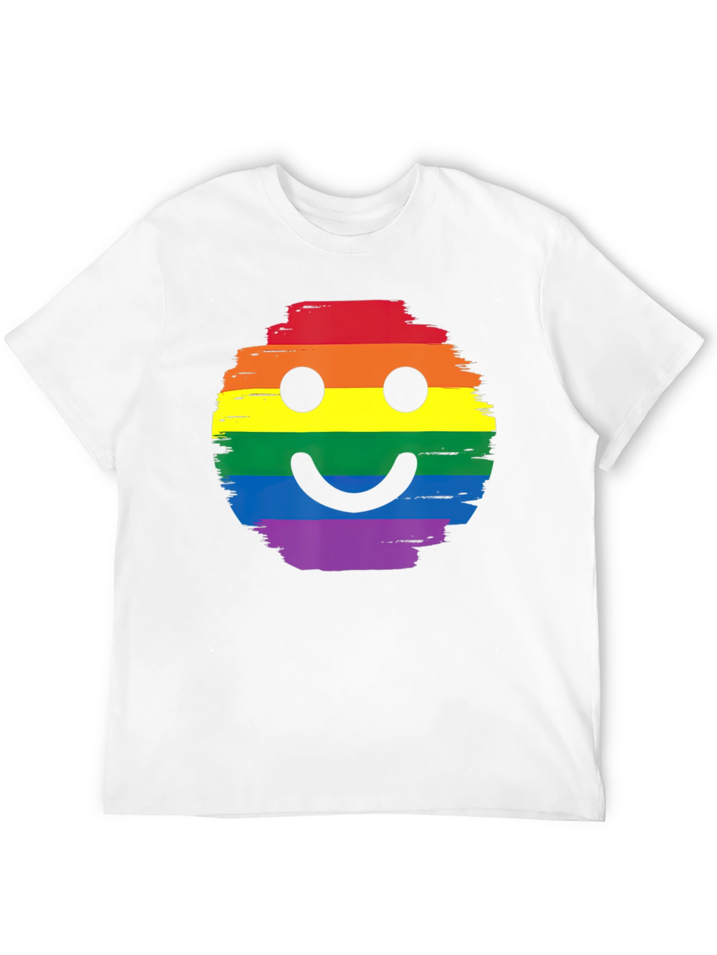 Rainbow Pride Smiley Face Black T-Shirt