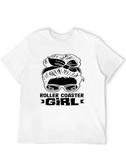Roller Coaster Girl Messy Bun T-Shirt