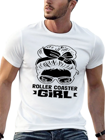 Roller Coaster Girl Messy Bun T-Shirt