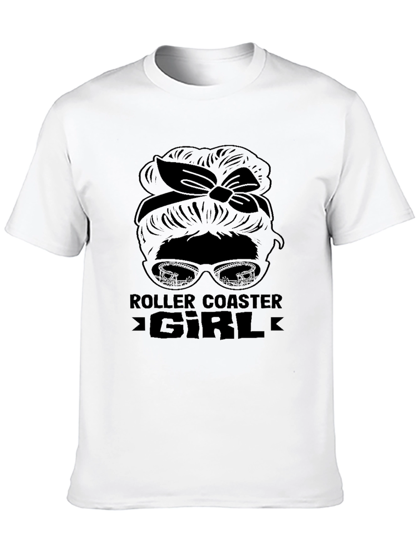 Roller Coaster Girl Messy Bun T-Shirt