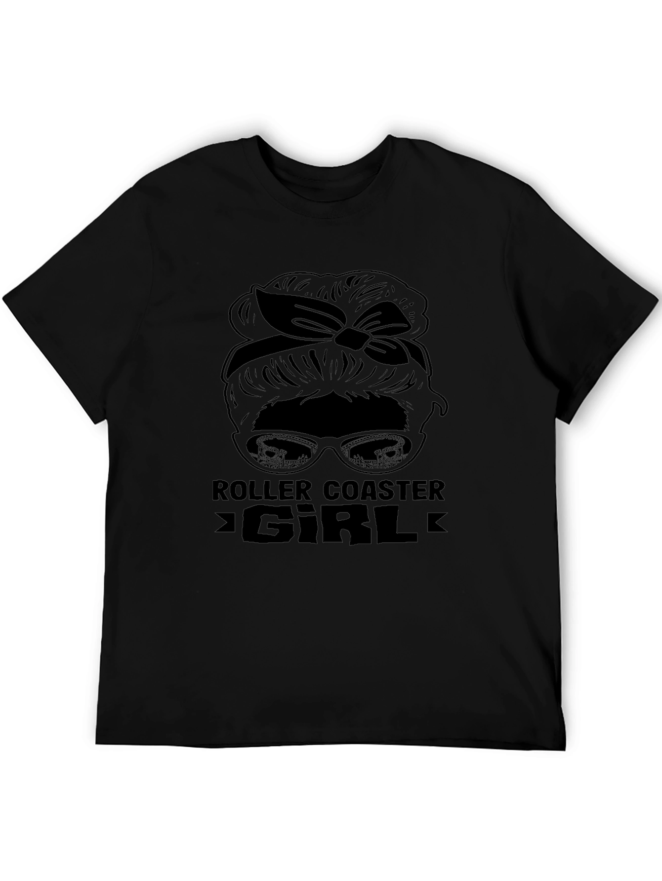 Roller Coaster Girl Messy Bun T-Shirt