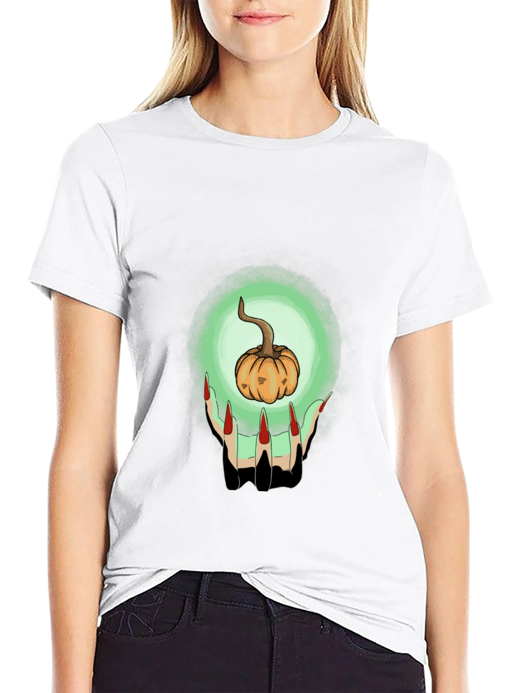 Pumpkin Witch Hands Graphic Tee