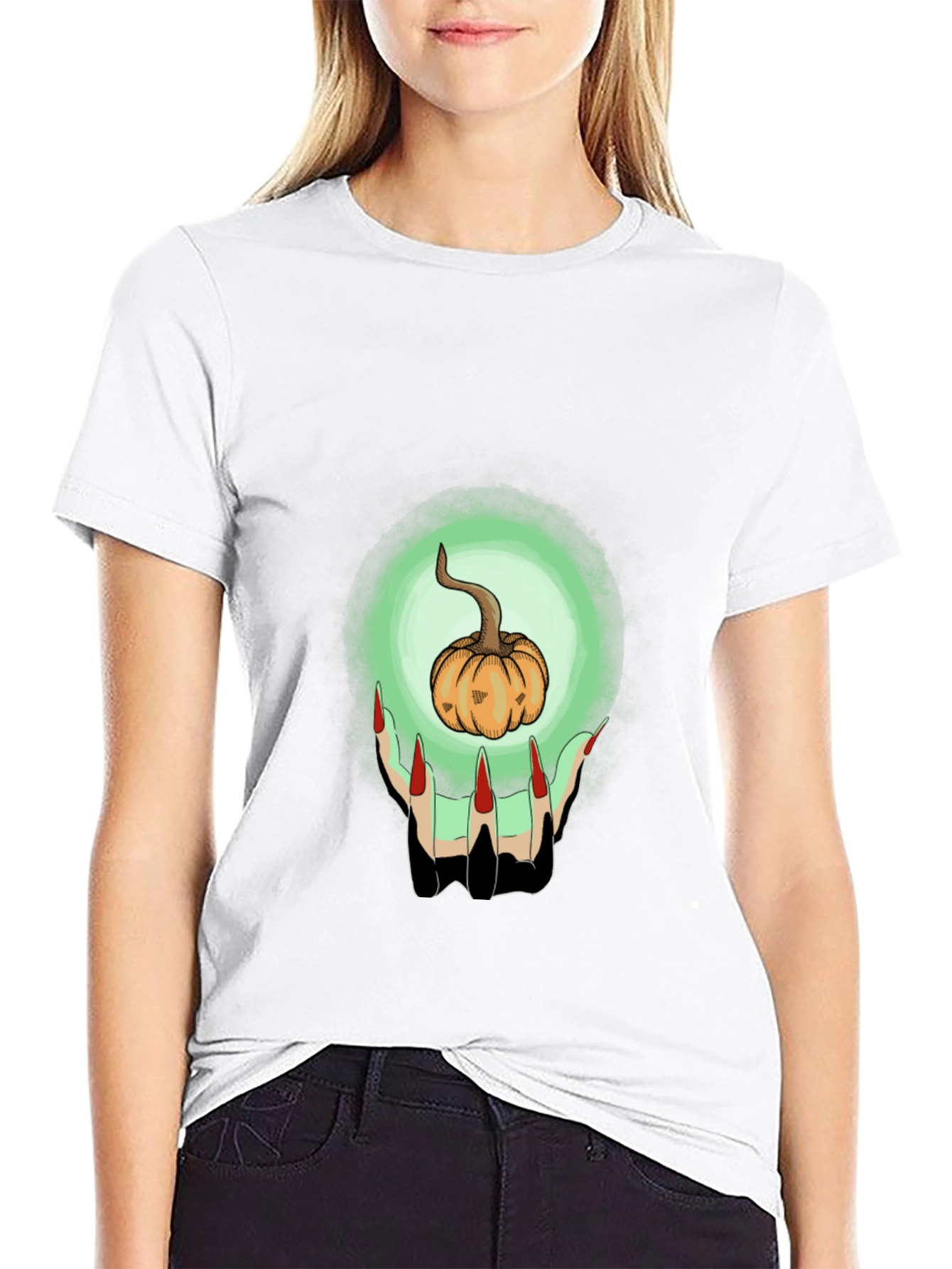 Pumpkin Witch Hands Graphic Tee