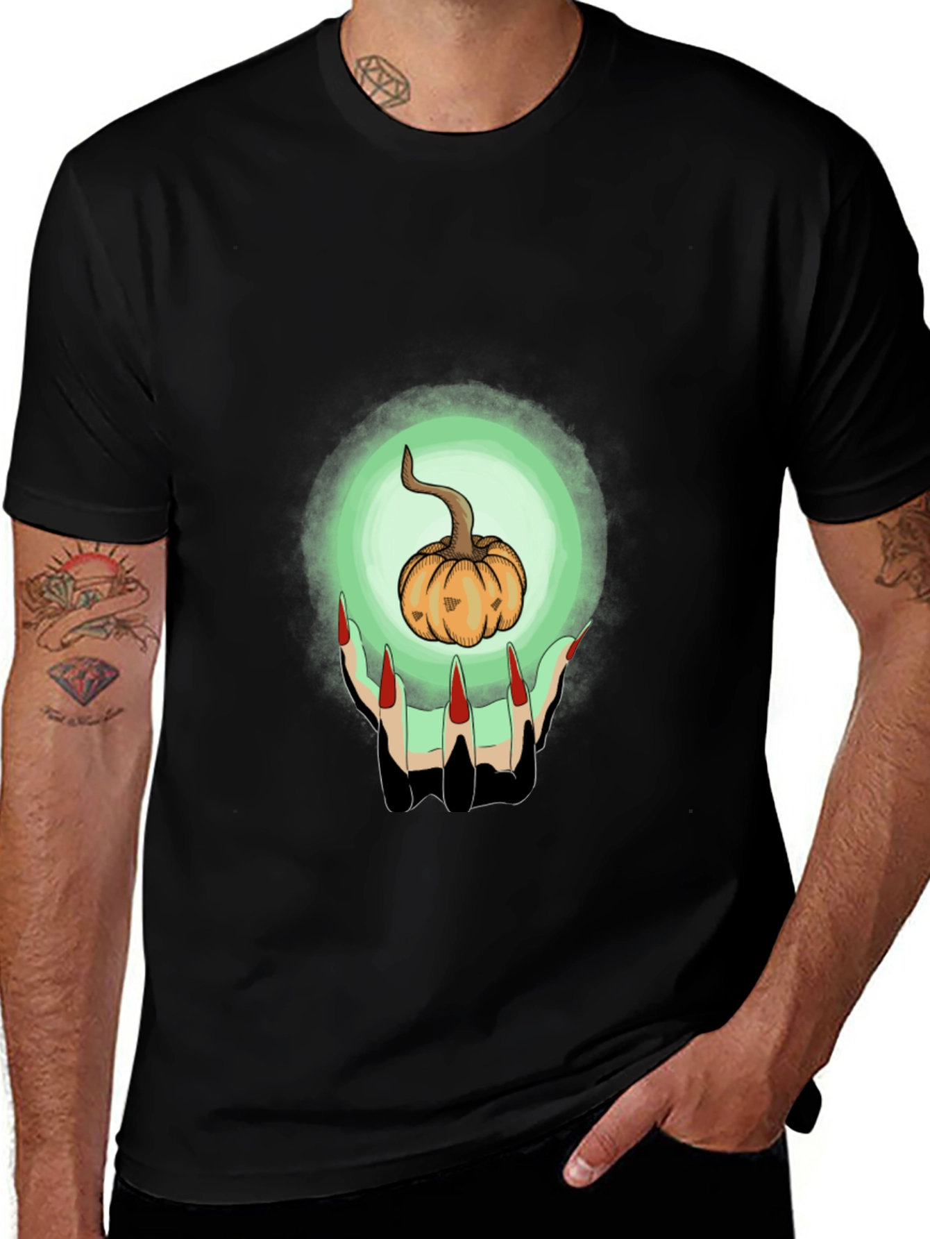 Pumpkin Witch Hands Graphic Tee