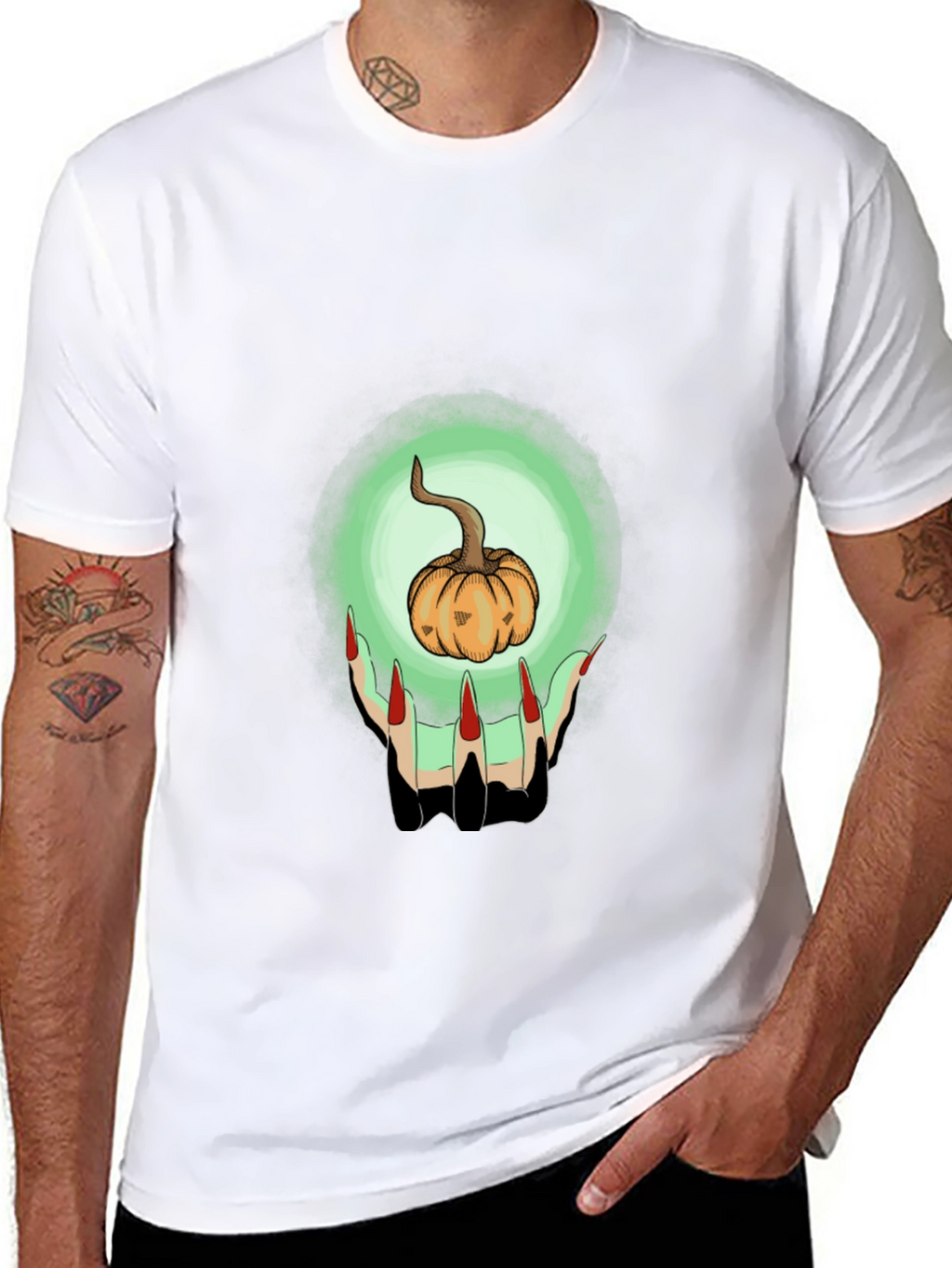 Pumpkin Witch Hands Graphic Tee