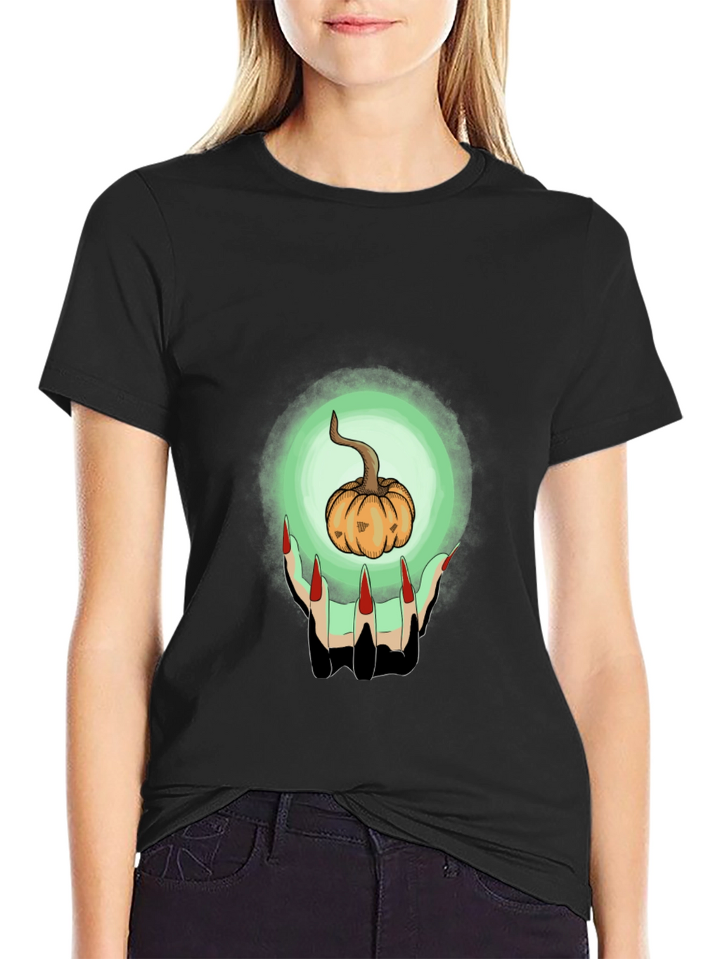 Pumpkin Witch Hands Graphic Tee