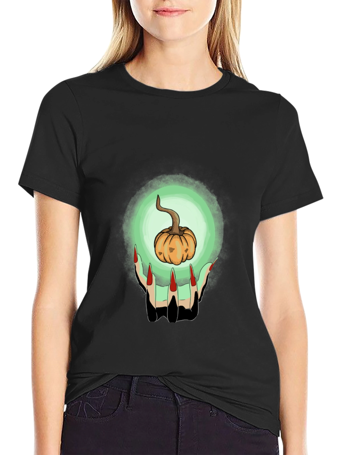 Pumpkin Witch Hands Graphic Tee