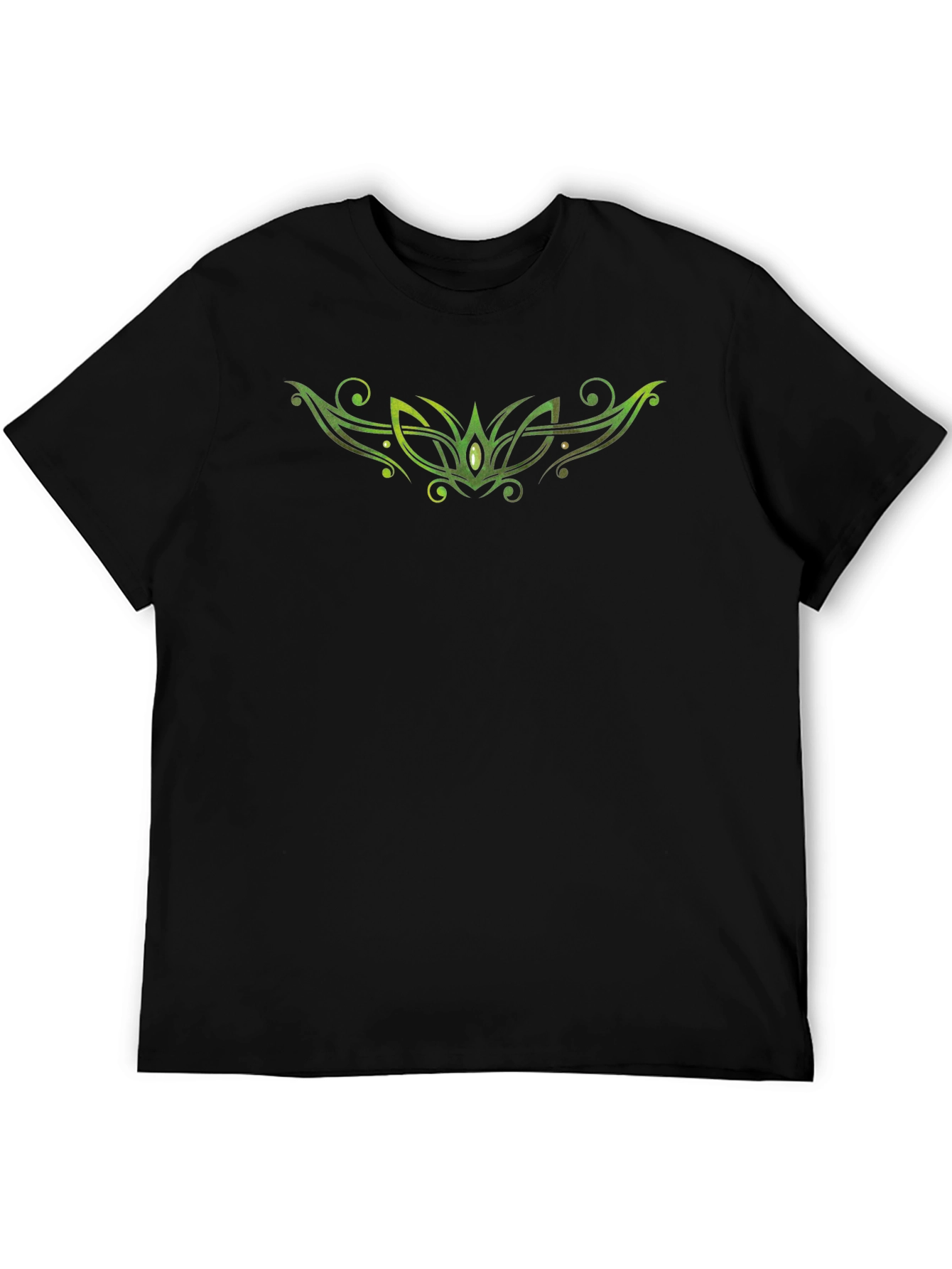 Green Celtic Knot Graphic Black T-Shirt