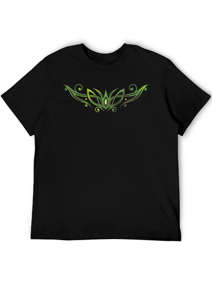 Green Celtic Knot Graphic Black T-Shirt