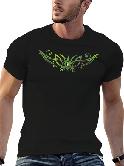 Green Celtic Knot Graphic Black T-Shirt