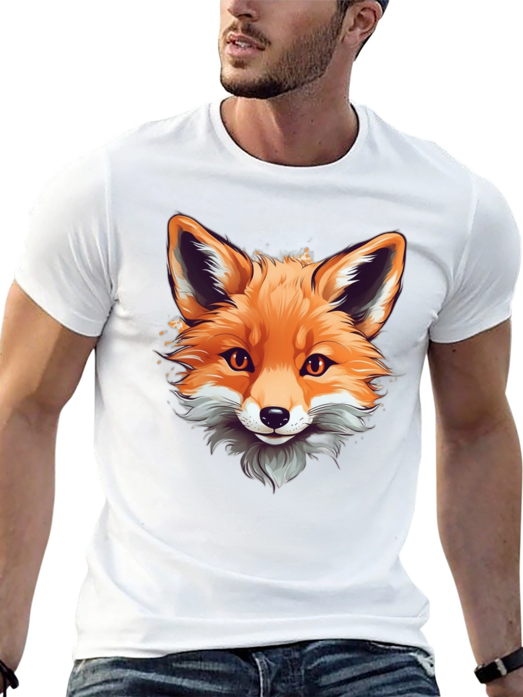 Fox Graphic Tee - Stylish Animal Print Shirt