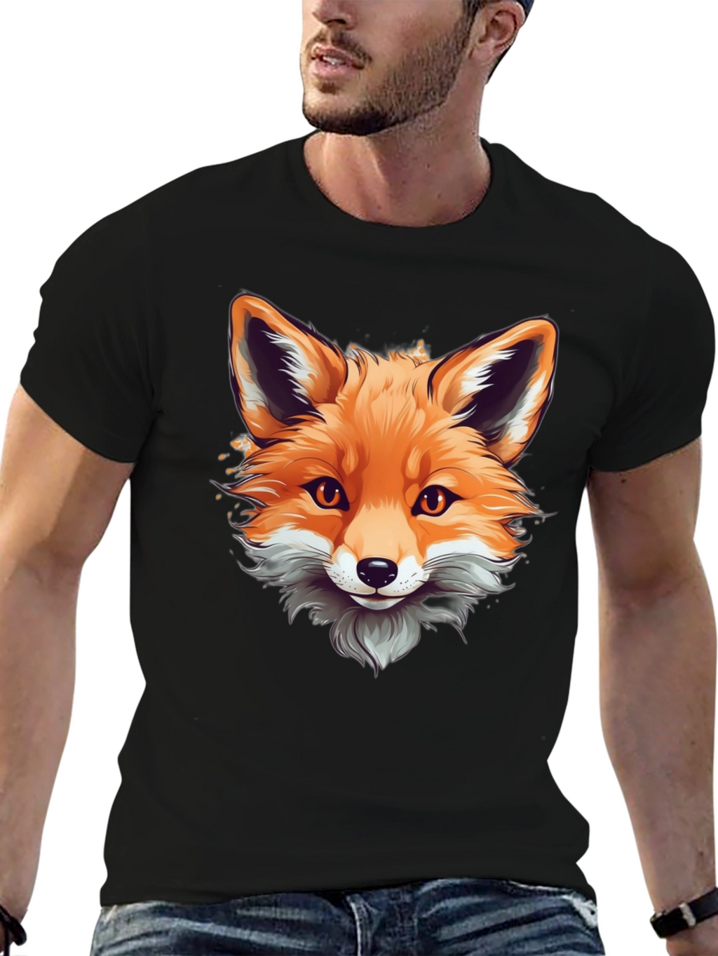 Fox Graphic Tee - Stylish Animal Print Shirt