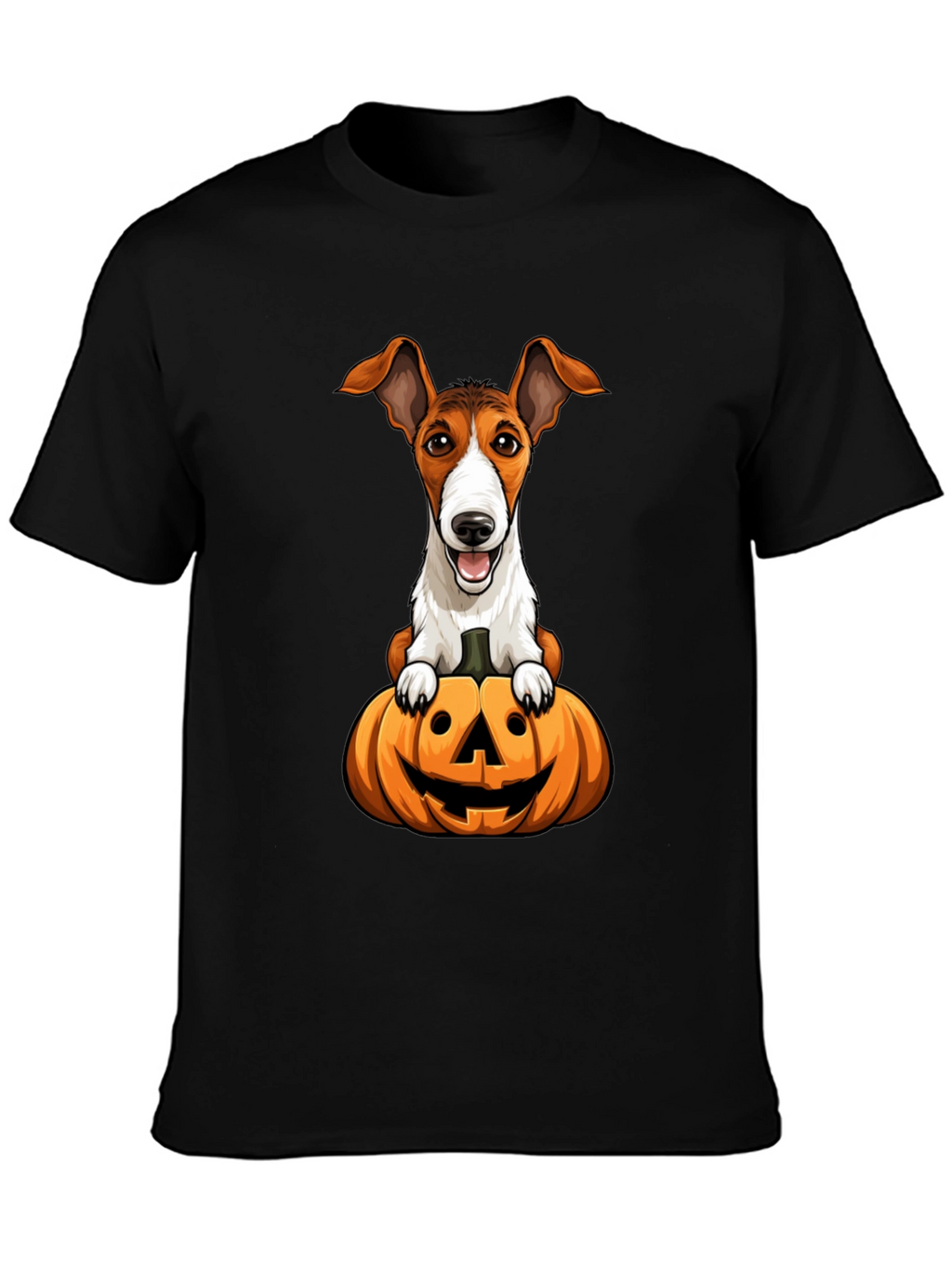 Dog on Pumpkin Halloween T-Shirt