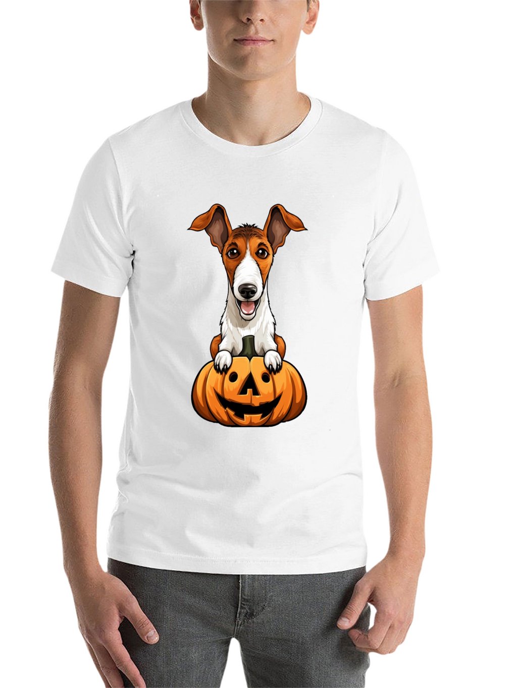 Dog on Pumpkin Halloween T-Shirt