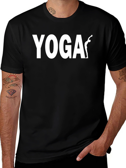 Yoga Graphic Tee - Black Cotton Shirt
