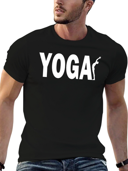 Yoga Graphic Tee - Black Cotton Shirt