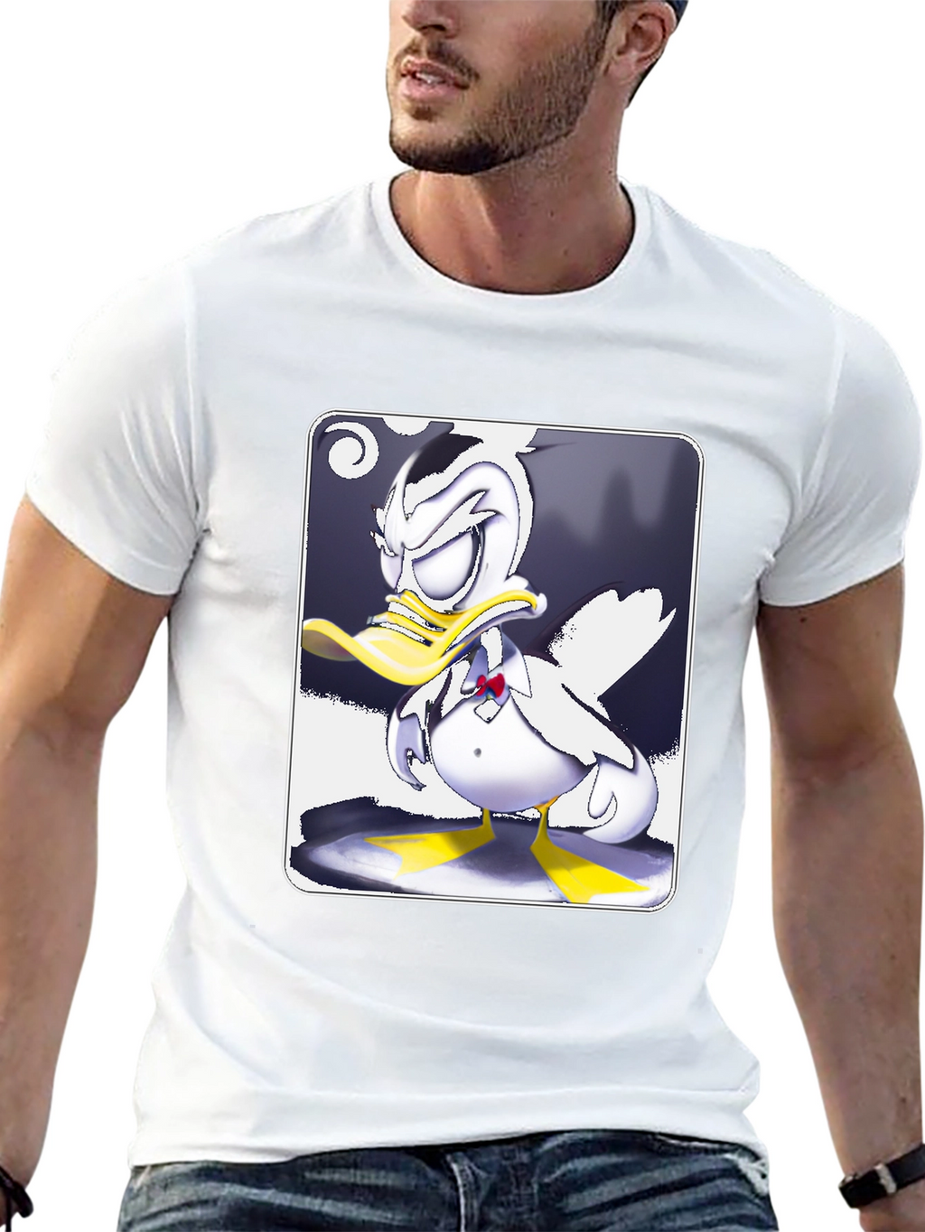 Grumpy Cartoon Duck Graphic Tee