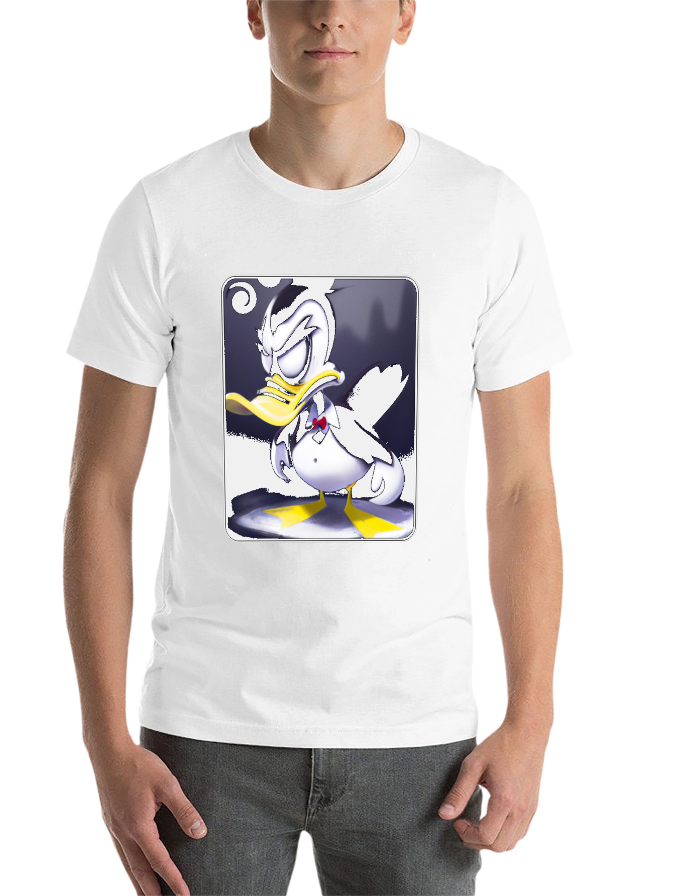 Grumpy Cartoon Duck Graphic Tee