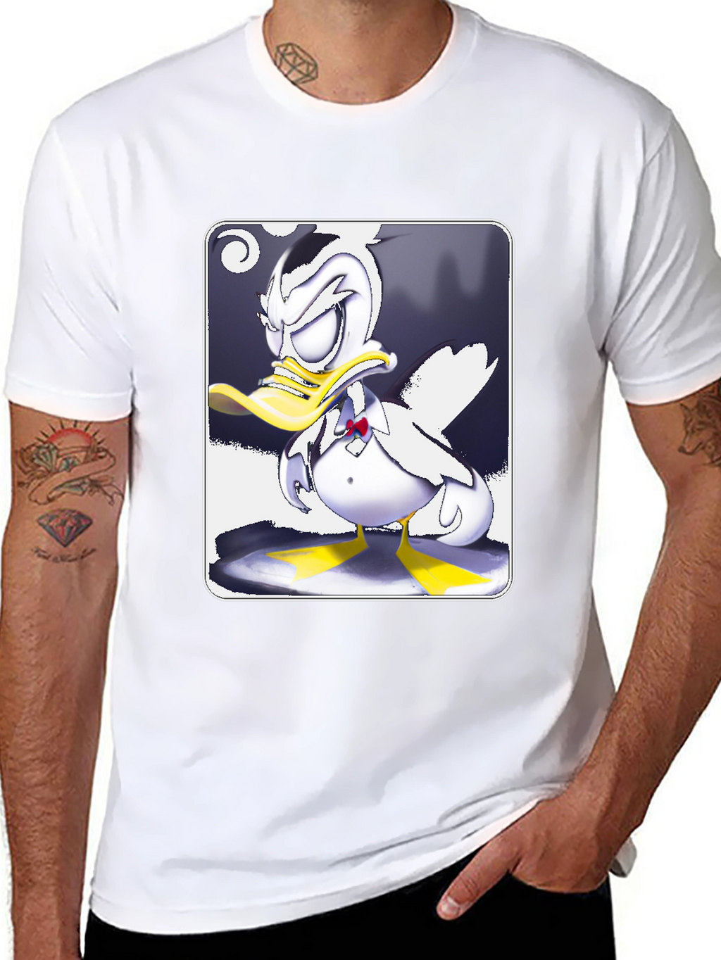 Grumpy Cartoon Duck Graphic Tee