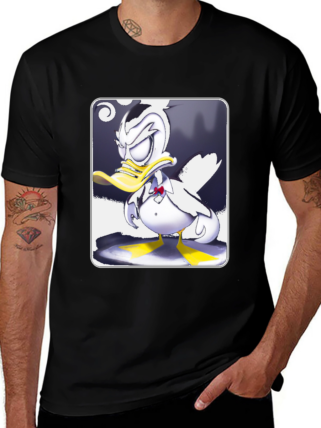 Grumpy Cartoon Duck Graphic Tee