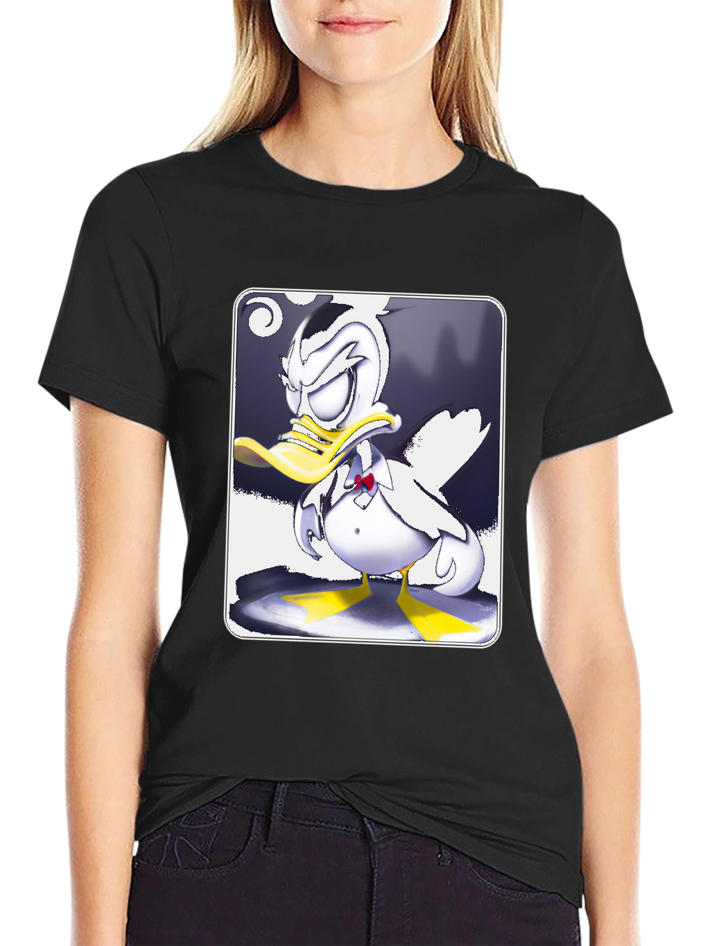 Grumpy Cartoon Duck Graphic Tee
