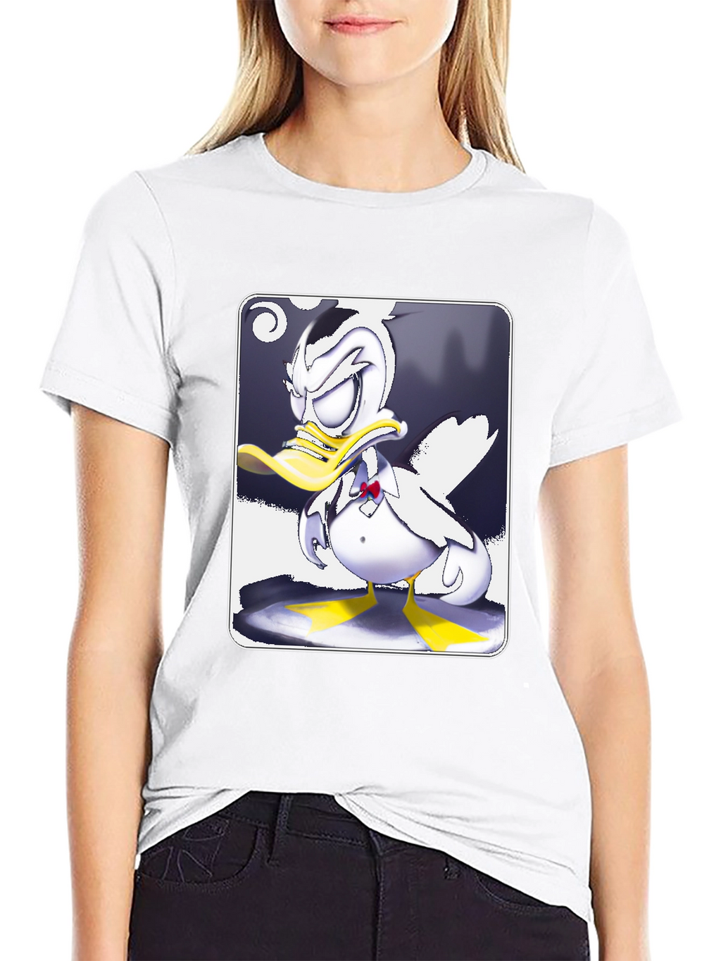 Grumpy Cartoon Duck Graphic Tee
