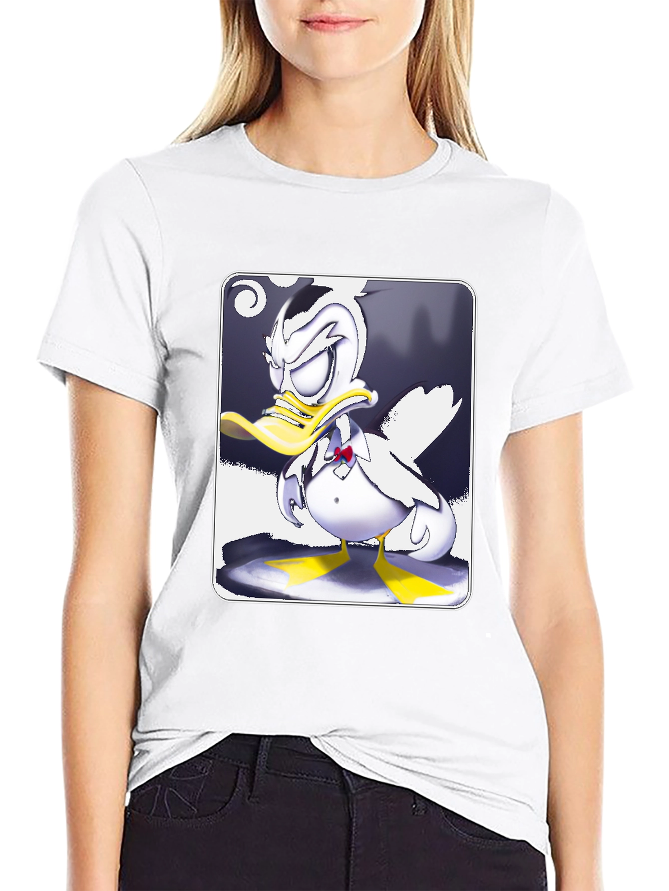 Grumpy Cartoon Duck Graphic Tee