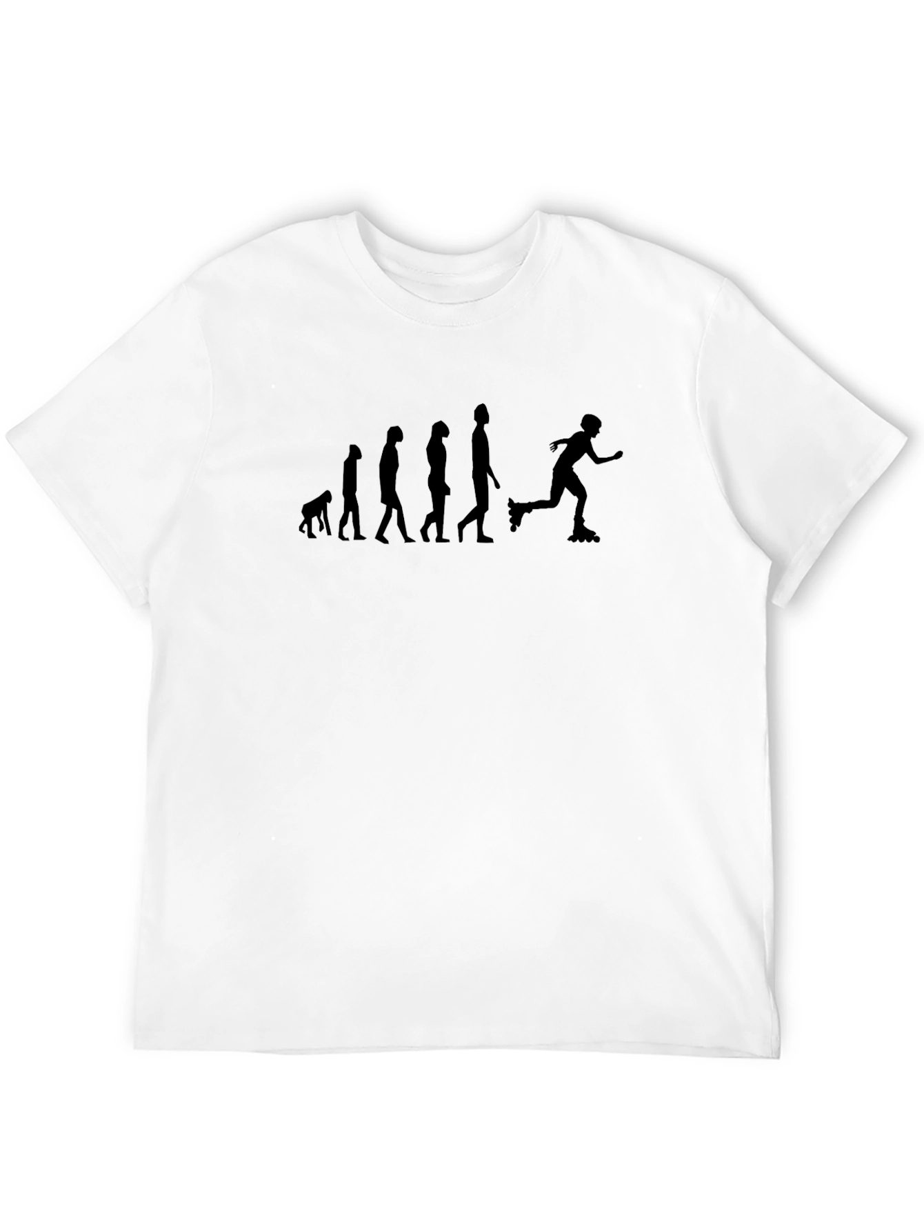 Evolution of Rollerblading Black T-Shirt