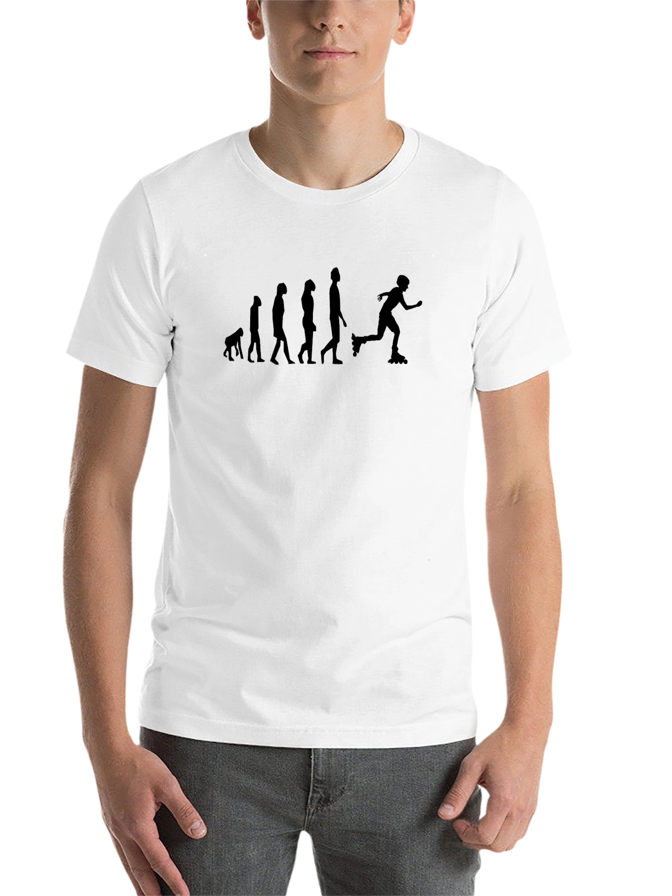 Evolution of Rollerblading Black T-Shirt