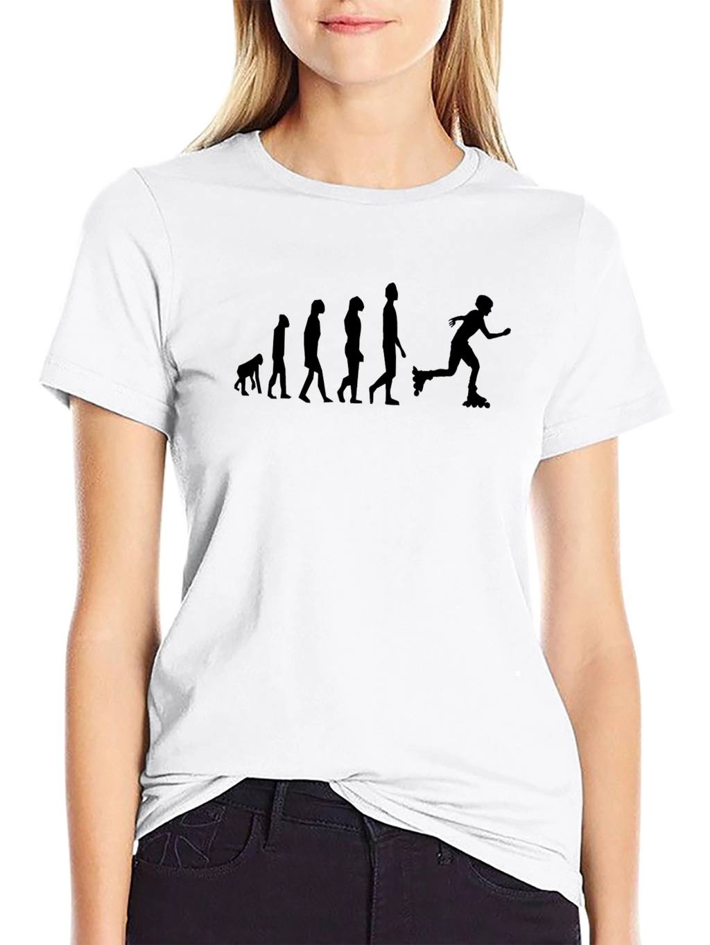 Evolution of Rollerblading Black T-Shirt