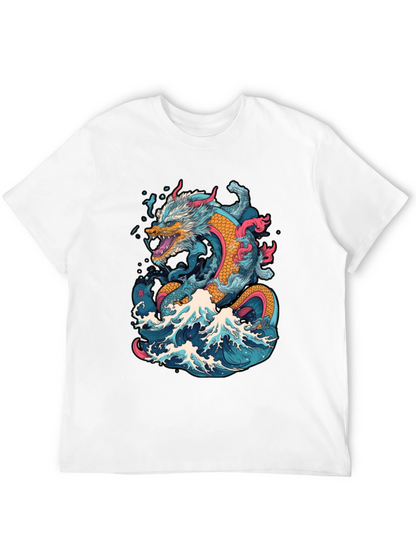 Dragon Wave Graphic Tee - Cool Design