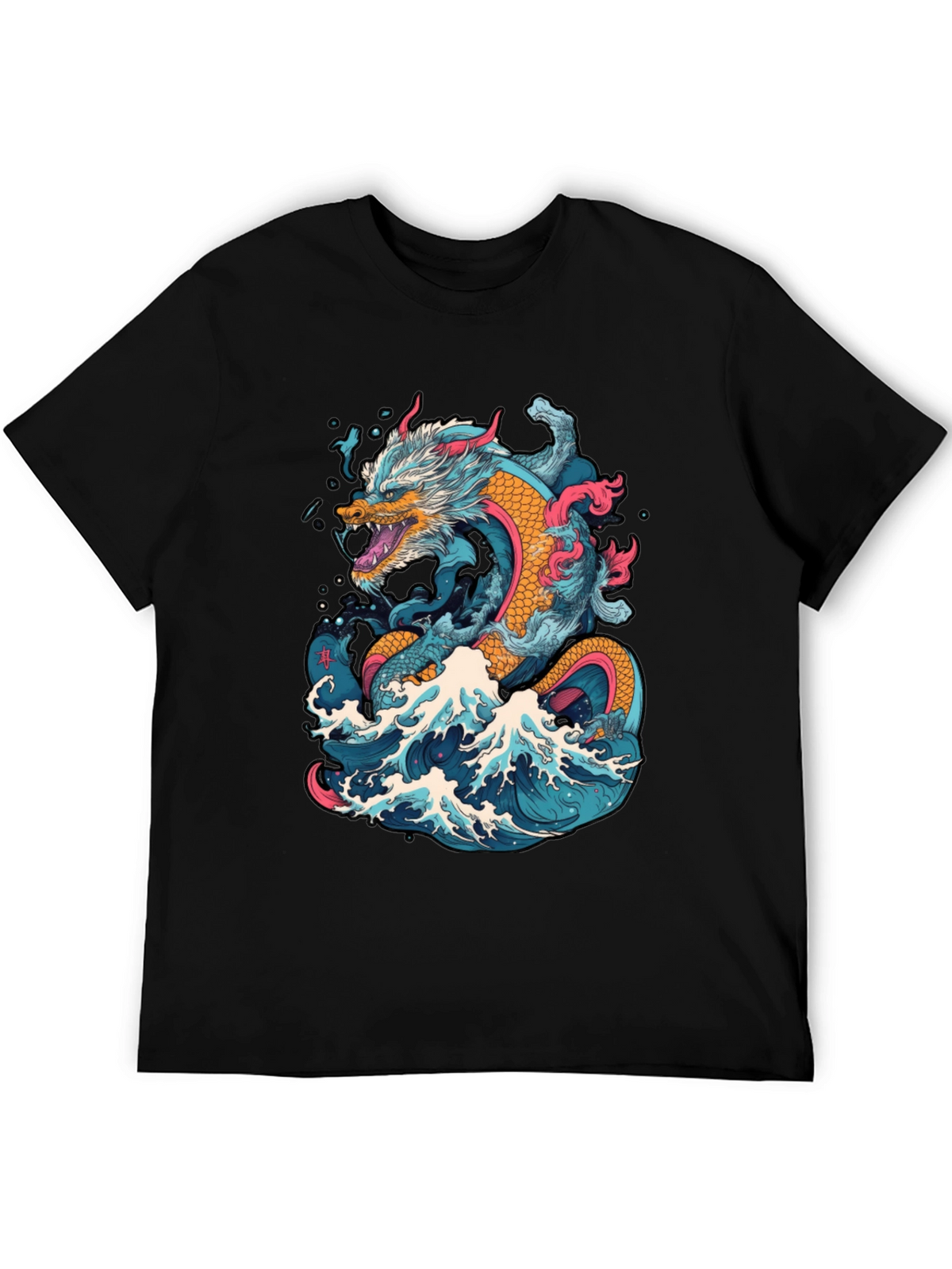 Dragon Wave Graphic Tee - Cool Design