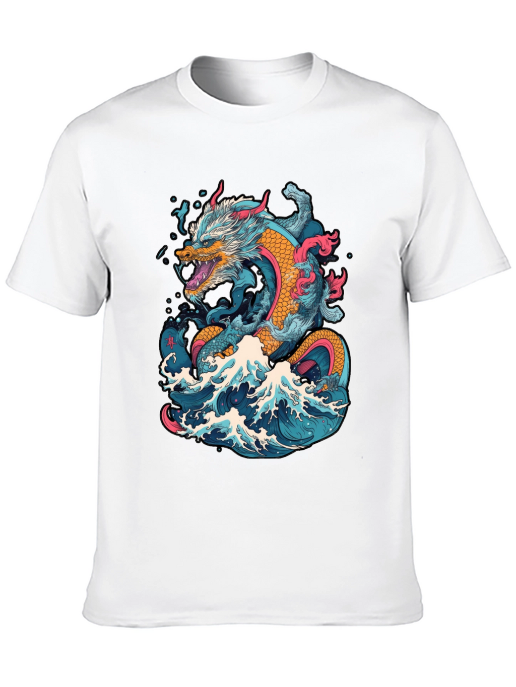 Dragon Wave Graphic Tee - Cool Design