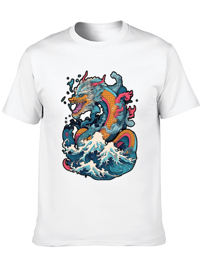 Dragon Wave Graphic Tee - Cool Design