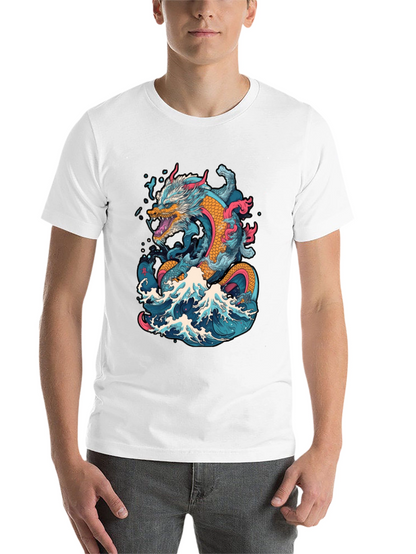 Dragon Wave Graphic Tee - Cool Design