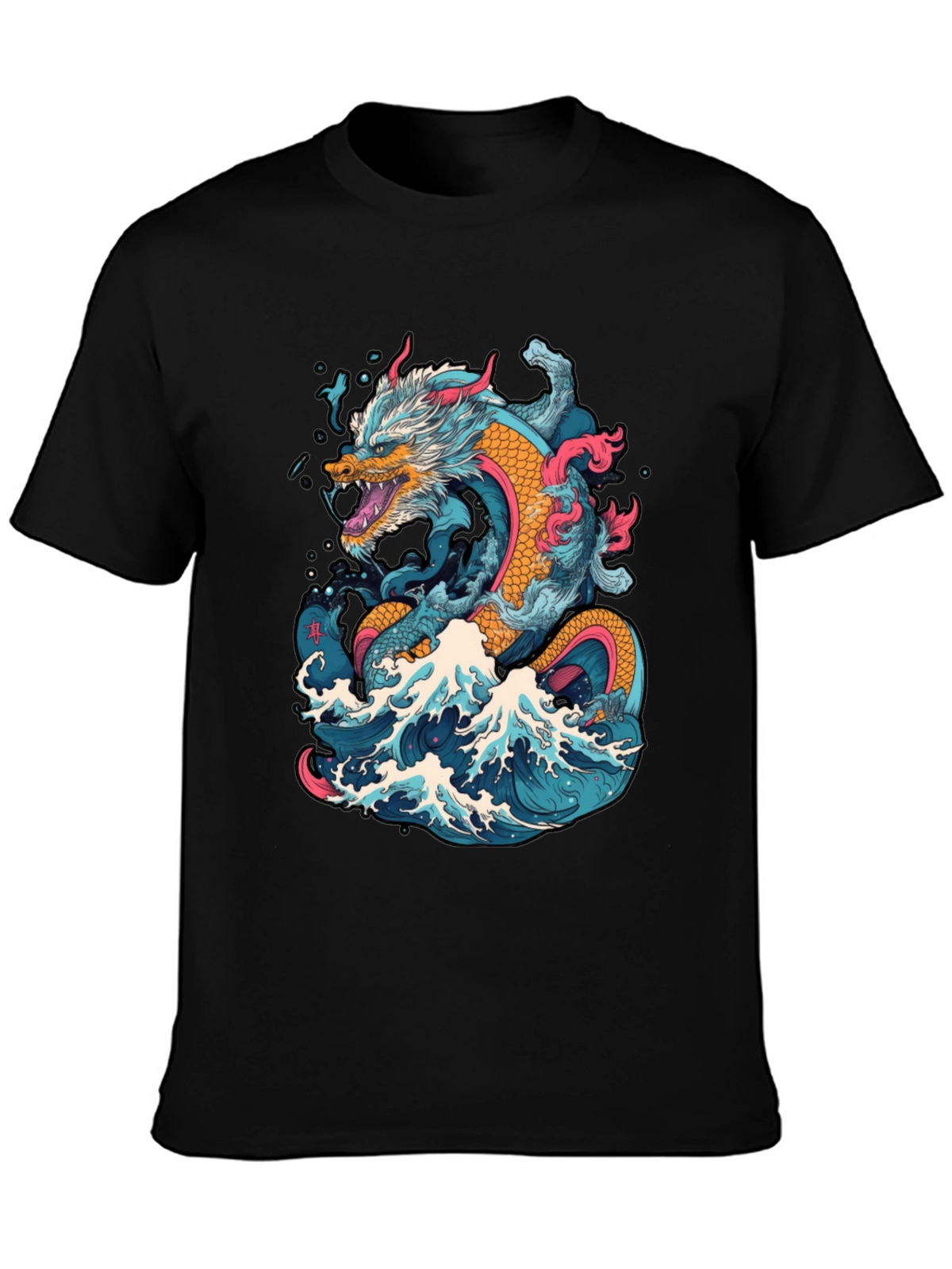 Dragon Wave Graphic Tee - Cool Design