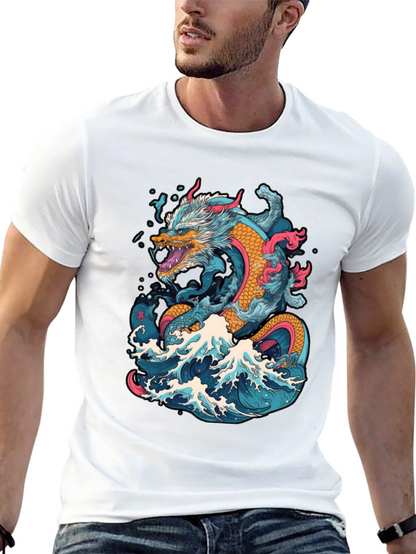 Dragon Wave Graphic Tee - Cool Design