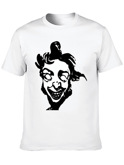 Creepy Clown Face Graphic Black T-Shirt