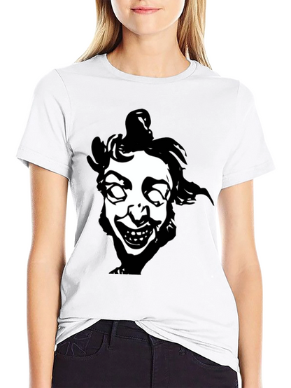 Creepy Clown Face Graphic Black T-Shirt