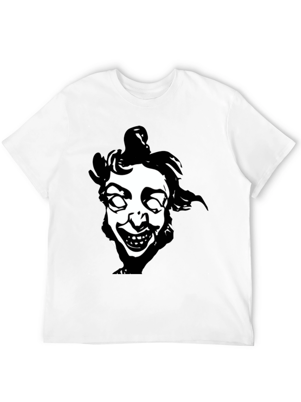 Creepy Clown Face Graphic Black T-Shirt