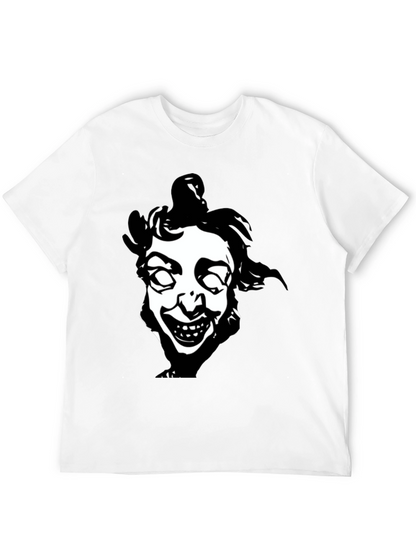 Creepy Clown Face Graphic Black T-Shirt