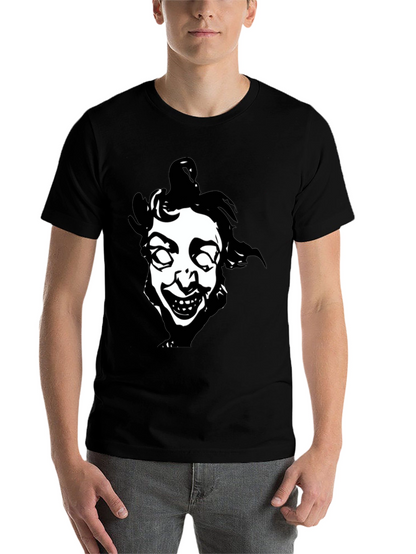 Creepy Clown Face Graphic Black T-Shirt