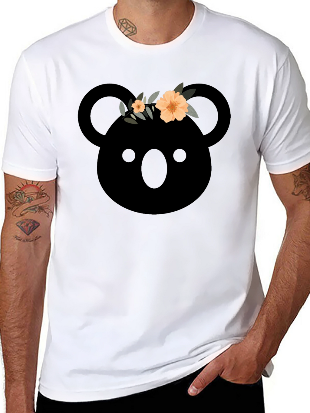 Koala with Flower Crown Graphic T-Shirt