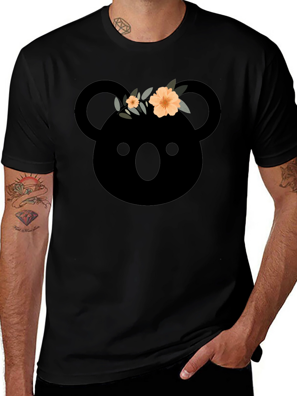 Koala with Flower Crown Graphic T-Shirt
