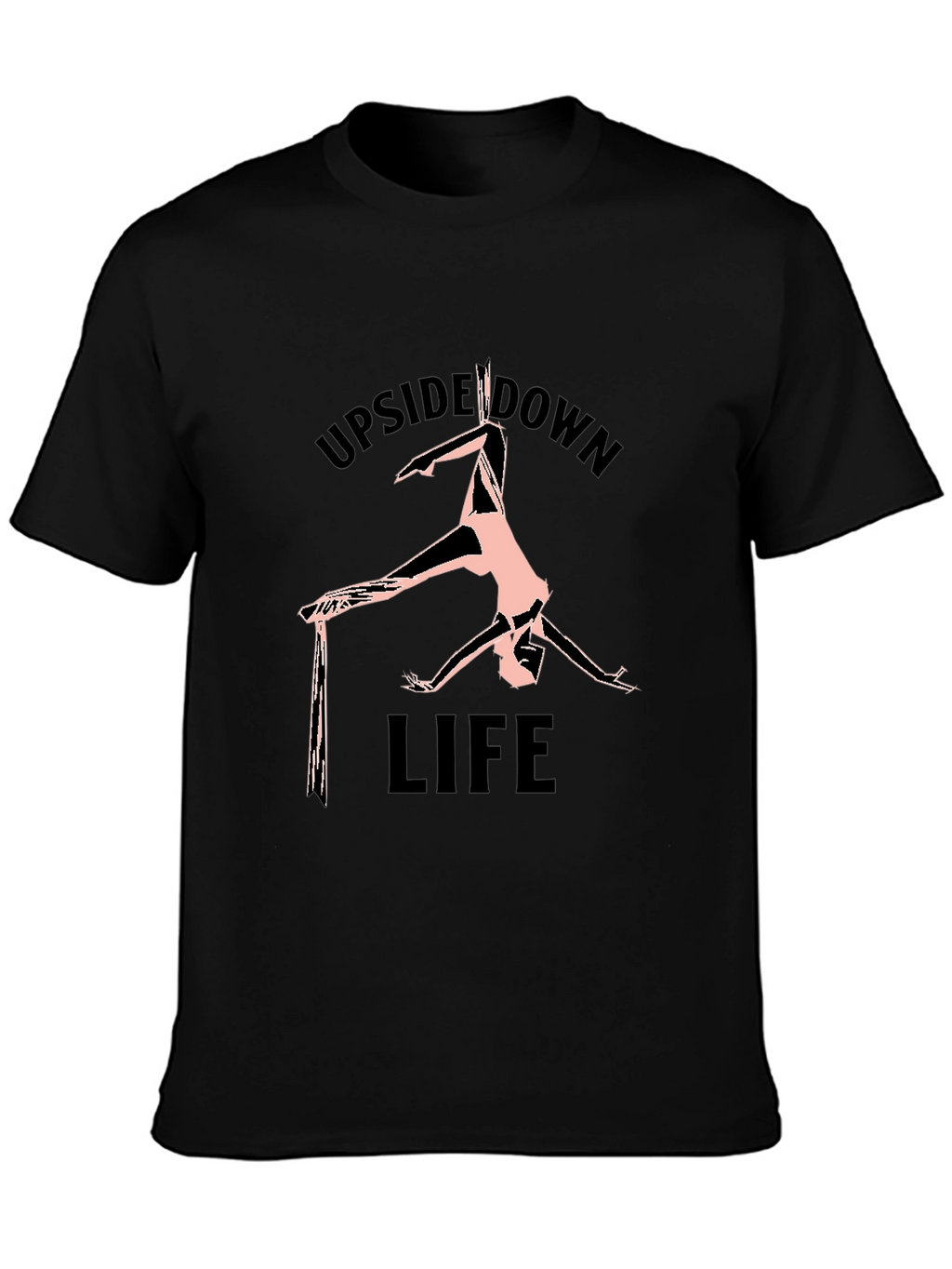 Upside Down Life Black Graphic T-Shirt