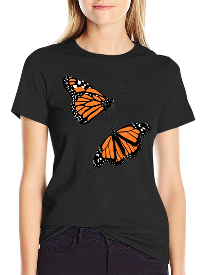 Butterfly Print Crew Neck T-Shirt