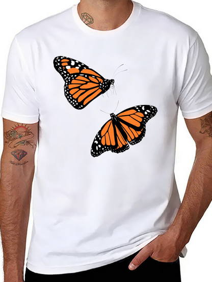 Butterfly Print Crew Neck T-Shirt