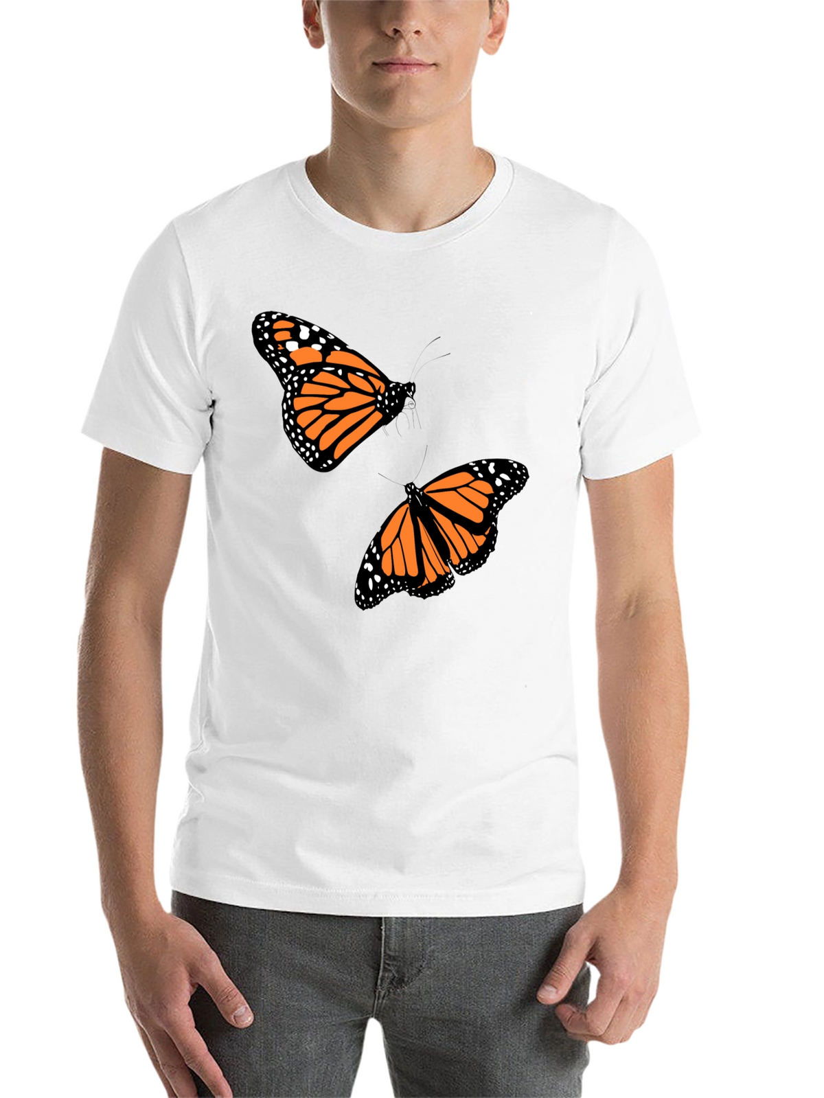 Butterfly Print Crew Neck T-Shirt
