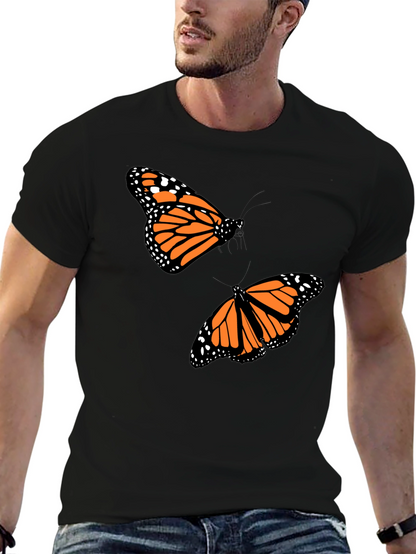 Butterfly Print Crew Neck T-Shirt