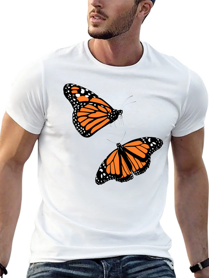 Butterfly Print Crew Neck T-Shirt